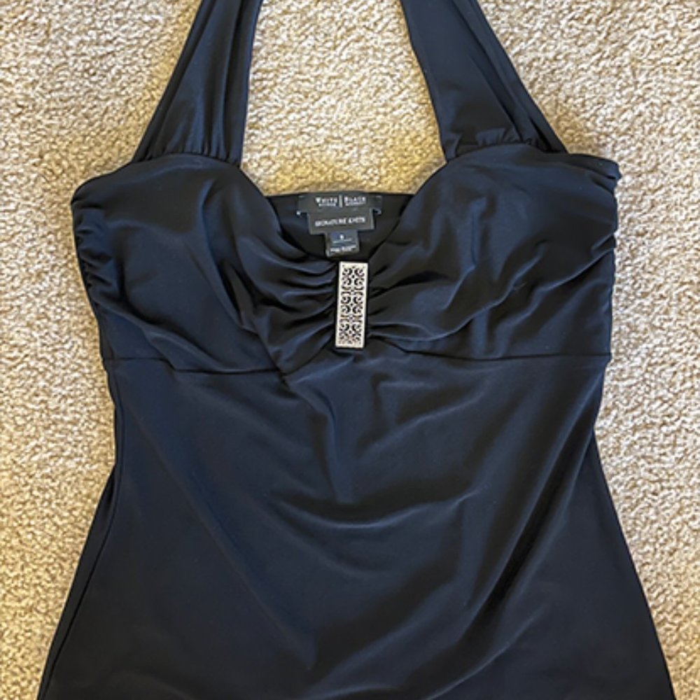 Metal Accent Signature Knit Halter Top